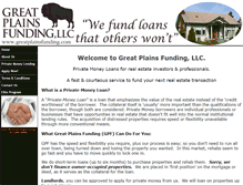 Tablet Screenshot of greatplainsfunding.com